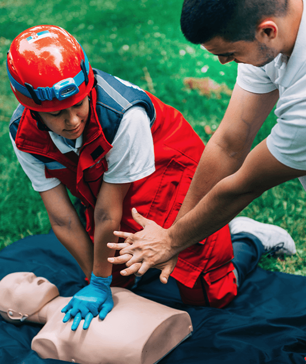 First aid training demonstration